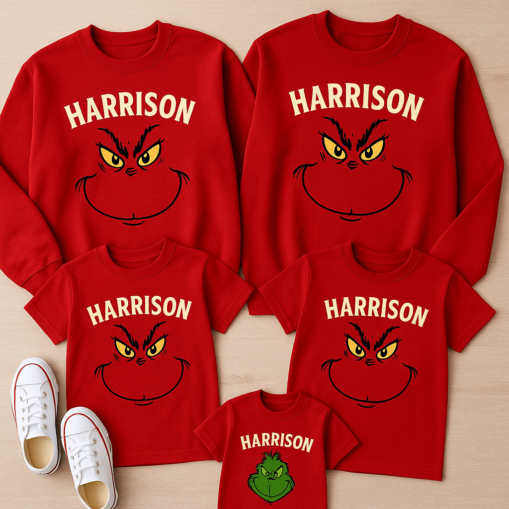 Mean & Matching – Family Grinch Set
