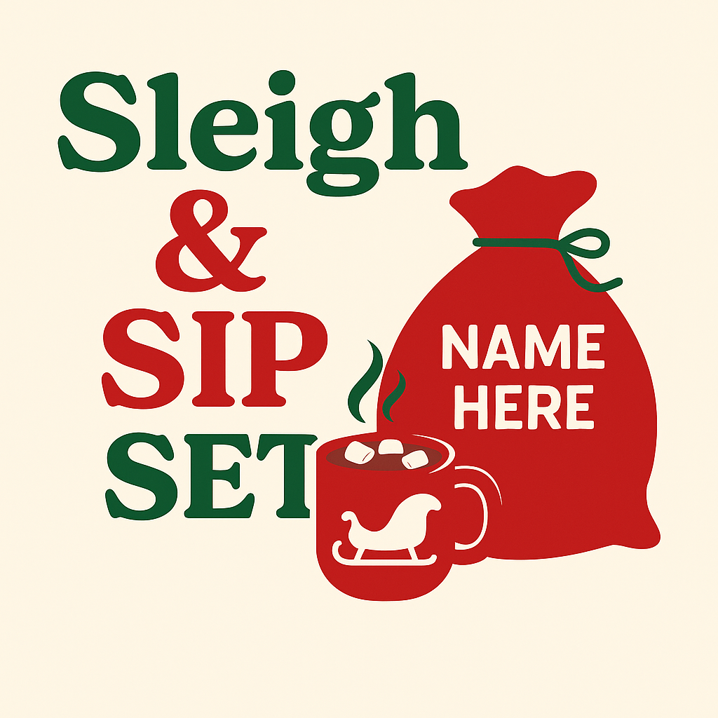 🎅✨ Sleigh & Sip Set – Custom Santa Bag & Hot Chocolate Mug